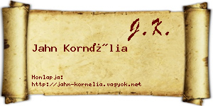 Jahn Kornélia névjegykártya